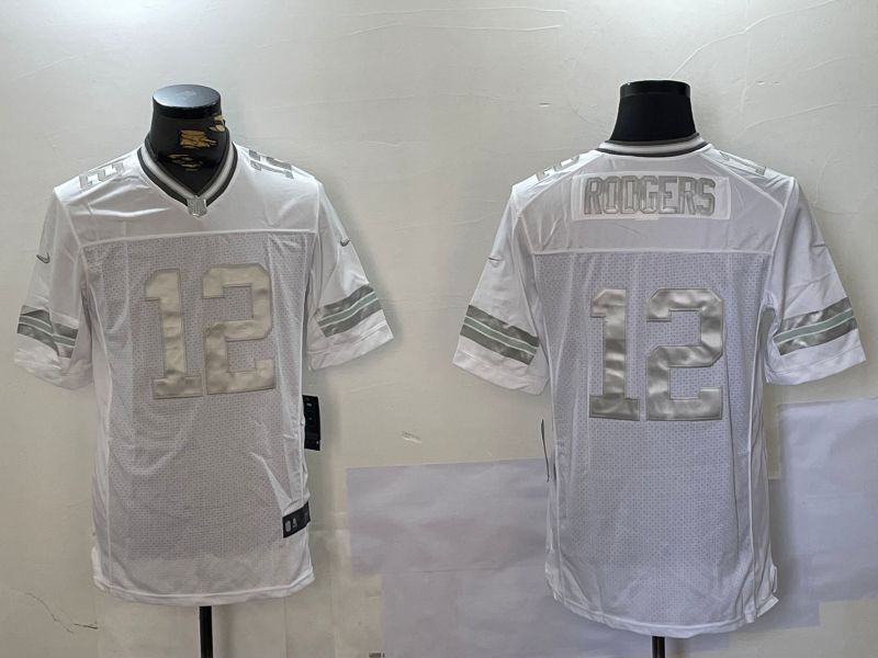 Men Green Bay Packers 12 Rodgers White 2024 Nike Limited NFL Jersey style 10181